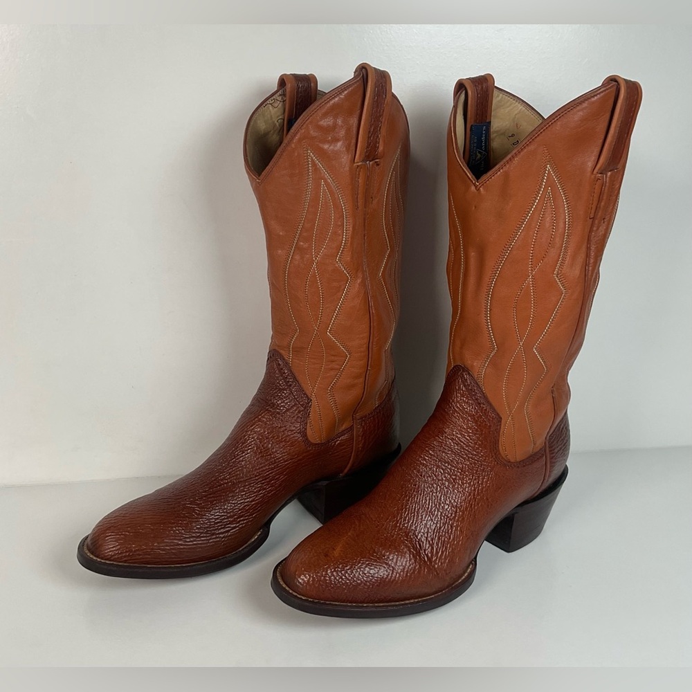 Vintage Sanders Shark Skin Cowboy Boots | Exotic | 1970s | Men’s 9 D